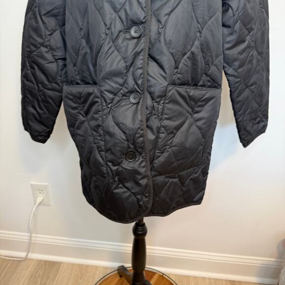 Everlane The ReNew Quilted Mid-Length Liner Jacket In Black Size Small New - Picture 5 of 15